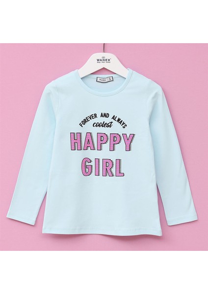 Kız Çocuk Şardonsuz Uzun Kol Ince Tişört - 31726 - Mint Yeşili