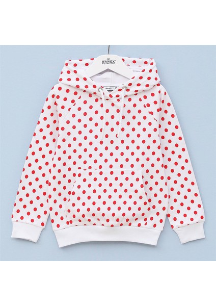 Kız Çocuk Şardonsuz Uzun Kol Ince Kapşonlu Tişört - 31702 - Desenli