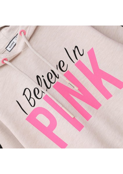 Kız Çocuk Şardonsuz Uzun Kol Ince Kapşonlu Tişört - 31870 - Stone Melanj fiyatları