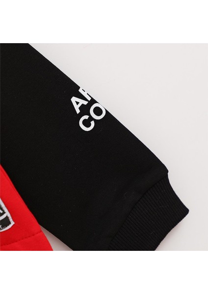 Kız Çocuk Şardonsuz Uzun Kol Ince Kapşonlu Tişört - 31837 - Siyah - Kırmızı modelleri