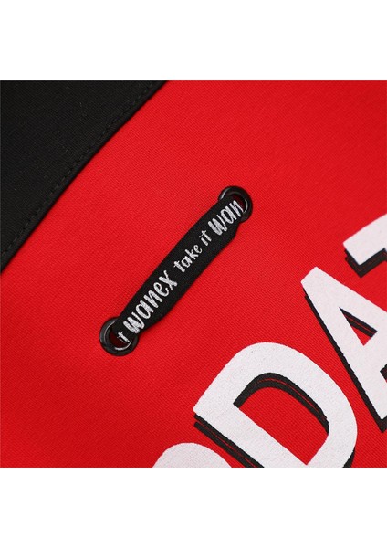 Kız Çocuk Şardonsuz Uzun Kol Ince Kapşonlu Tişört - 31837 - Siyah - Kırmızı fırsatları