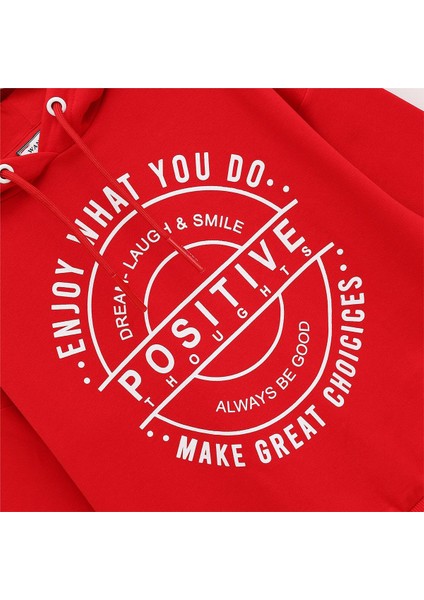 Kız Çocuk Şardonlu Uzun Kol Kalın Kapşonlu Tişört - 31845 - Kırmızı fiyatları