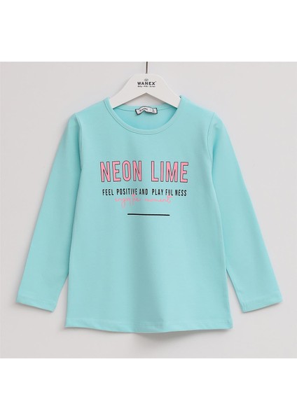 Kız Çocuk Şardonsuz Uzun Kol Ince Tişört - 31948 - Mint Yeşili