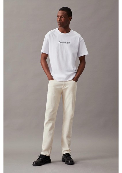 Erkek Ck Hero Logo Comfort T-Shirt - Beyaz fiyatları