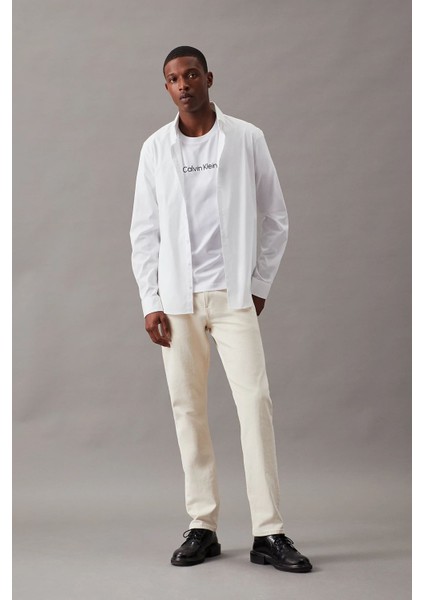 Erkek Ck Hero Logo Comfort T-Shirt - Beyaz fırsatları