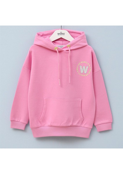 Kız Çocuk Şardonsuz Uzun Kol Ince Kapşonlu Tişört - 31990 - Pembe indirimleri