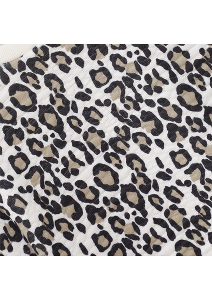 Kız Çocuk Şardonsuz Uzun Kol Ince Bisiklet Yaka Tişört - 31997 - Leopar fiyatları