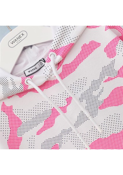 Kız Çocuk Uzun Kol Ince Kapşonlu Tişört - 32157 - Neon Pembe modelleri