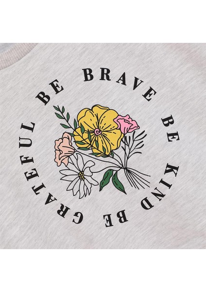 Kız Çocuk Uzun Kol Ince Bisiklet Yaka Tişört - 32197 - Melanj fiyatları