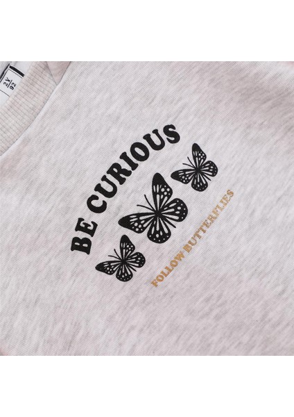 Kız Çocuk Uzun Kol Kalın Kapşonlu Tişört - 32317 - Melanj fiyatları