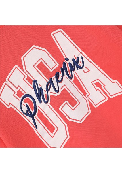 Kız Çocuk Uzun Kol Kalın Bisiklet Yaka Tişört - 32251 - Nar Çiçeği fiyatları