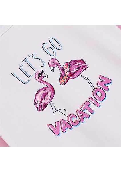 Kız Çocuk Kısa Kol Bisiklet Yaka Tişört - 32212 - Beyaz fiyatları