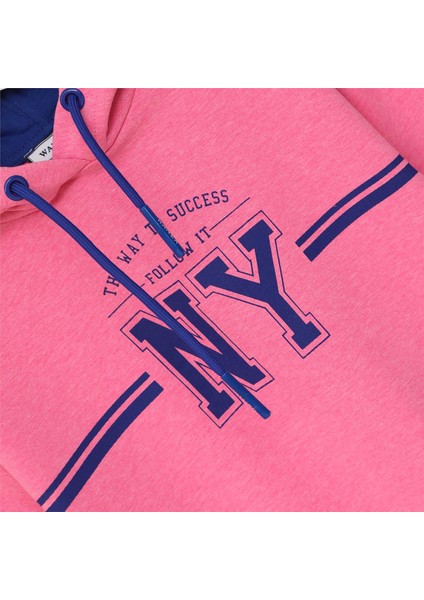 Kız Çocuk Uzun Kol Kalın Kapşonlu Tişört - 32175 - Pembe fiyatları