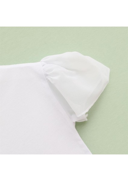 Kız Çocuk Kısa Kol Tişört - 32517 - Beyaz modelleri