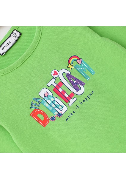 Kız Çocuk Şardonsuz Uzun Kol Ince Tişört - 32415 - Elma Yeşili fiyatları