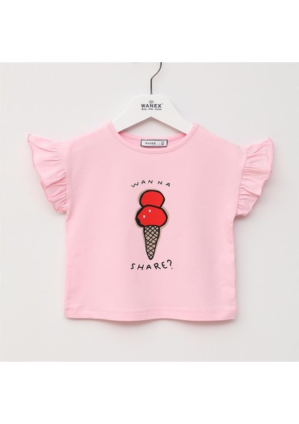Kız Çocuk Süprem Kısa Kol Tişört - 32440 - Pembe