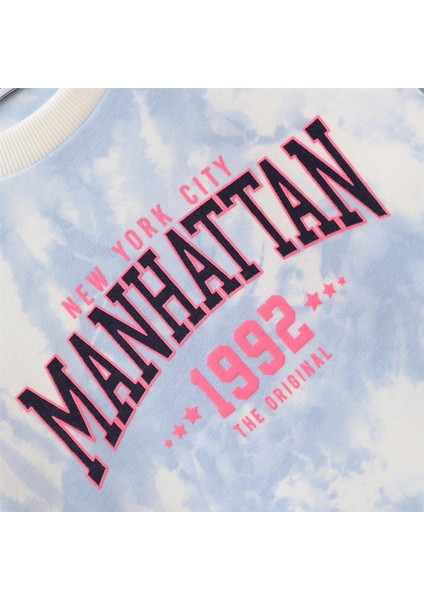 Kız Çocuk Şardonlu Uzun Kol Kalın Bisiklet Yaka Tişört - 32035 - Mavi fiyatları