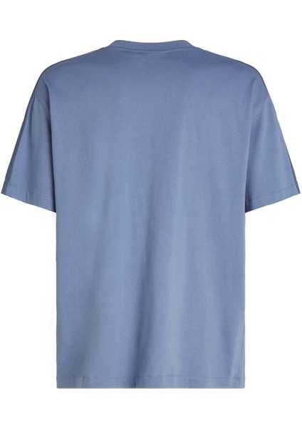 Erkek Ck Logo Şerit T-Shirt - Mavi indirimleri