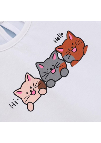 Kız Çocuk Kısa Kol Tişört - 32083 - Beyaz fiyatları