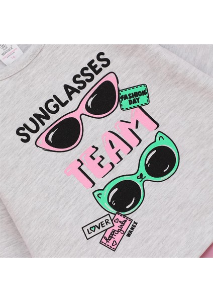 Kız Çocuk Uzun Kol Ince Bisiklet Yaka Tişört - 32205 - Melanj fiyatları