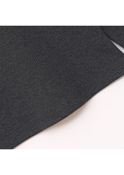 Kız Çocuk Uzun Kol Ince Bisiklet Yaka Tişört - 32242 - Antrasit fiyatları