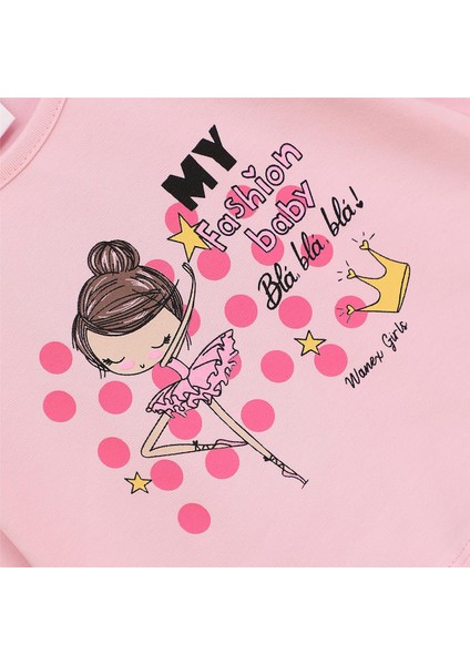 Kız Çocuk Uzun Kol Ince Bisiklet Yaka Tişört - 32223 - Pembe fiyatları