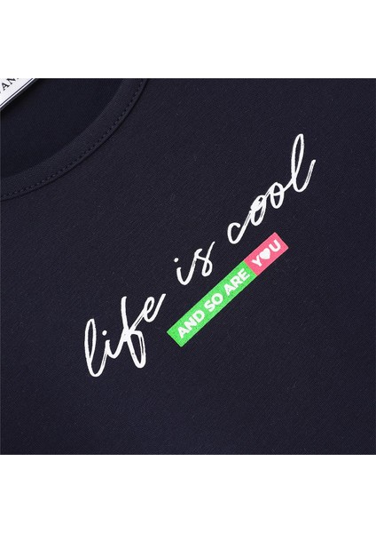 Kız Çocuk Uzun Kol Ince Tişört - 32445 - Lacivert fiyatları