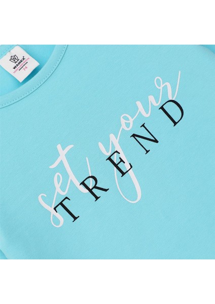 Kız Çocuk Uzun Kol Ince Bisiklet Yaka Tişört - 32290 - Turkuaz fiyatları