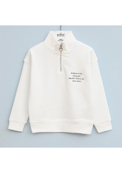 Kız Çocuk Uzun Kol Ince Tişört - (7 Yaş-12 Yaş) - 32419 - Vanilya