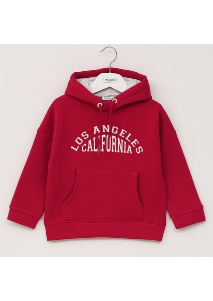 Kız Çocuk Uzun Kol Kalın Kapşonlu Tişört - 32254 - Fuşya