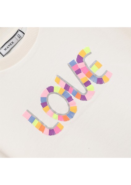 Kız Çocuk Uzun Kol Ince Bisiklet Yaka Tişört - 32283 - Vanilya fiyatları