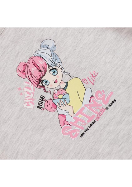 Kız Çocuk Uzun Kol Ince Bisiklet Yaka Tişört - 32380 - Melanj fiyatları