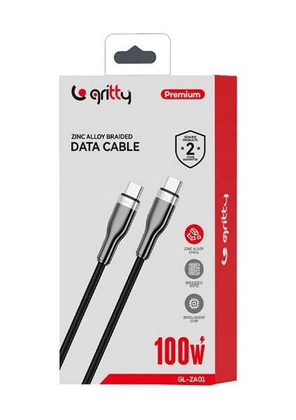 100W Type-C To Type-C Örgülü 1 M Şarj Kablosu Siyah (GLZA01) fiyatları