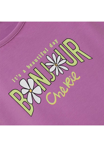 Kız Çocuk Kısa Kol Tişört - 32450 - Lila fiyatları