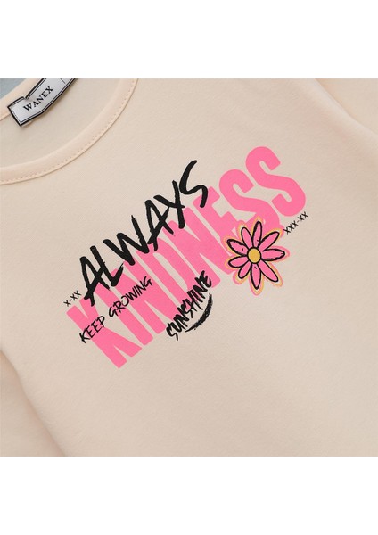 Kız Çocuk Uzun Kol Ince Tişört - 32448 - Pudra fiyatları