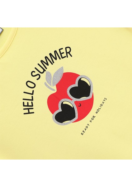 Kız Çocuk Kısa Kol Tişört - 32420 - Sarı fiyatları