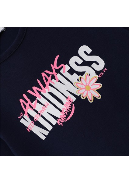 Kız Çocuk Uzun Kol Ince Tişört - 32448 - Lacivert fiyatları