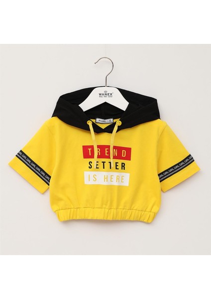 Kız Çocuk Kısa Kol Tişört - 32563 - Sarı