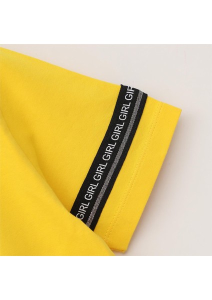 Kız Çocuk Kısa Kol Tişört - 32563 - Sarı modelleri