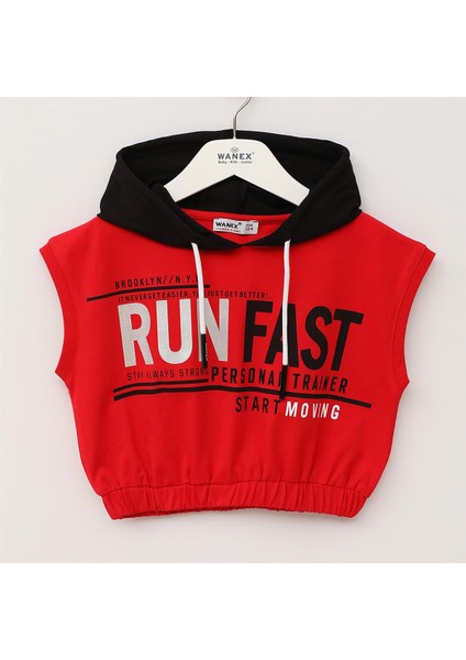 Kız Çocuk Sıfır Kol Tişört - 32566 - Kırmızı