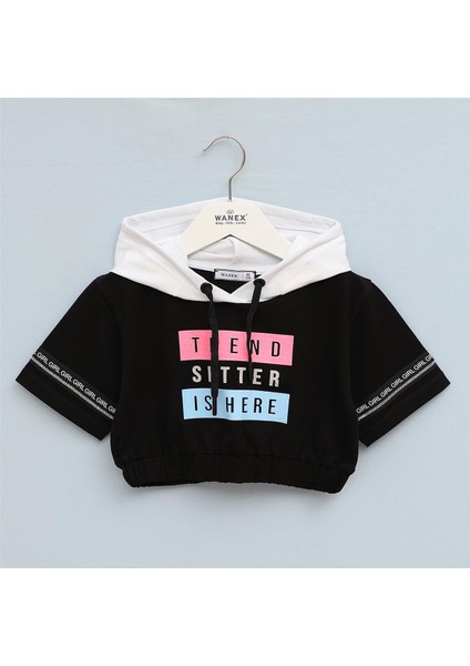 Kız Çocuk Kısa Kol Tişört - 32563 - Siyah