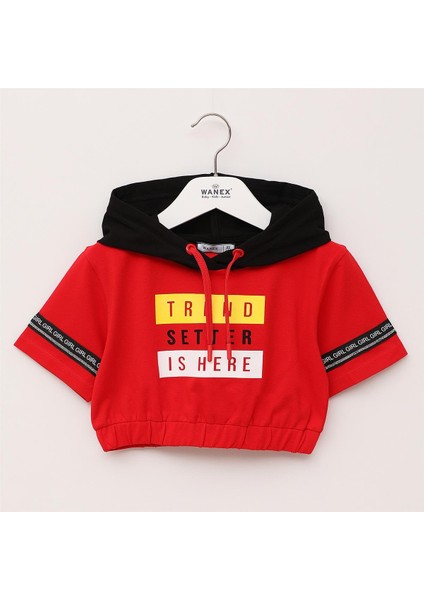 Kız Çocuk Kısa Kol Tişört - 32563 - Kırmızı