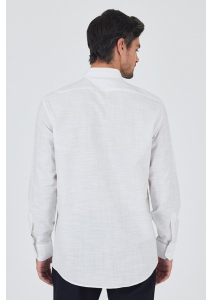 Uzun Kol Çizgili Desen Düğmeli Yaka Cepli Classic Comfort Fit Gömlek 1004250189 indirimleri