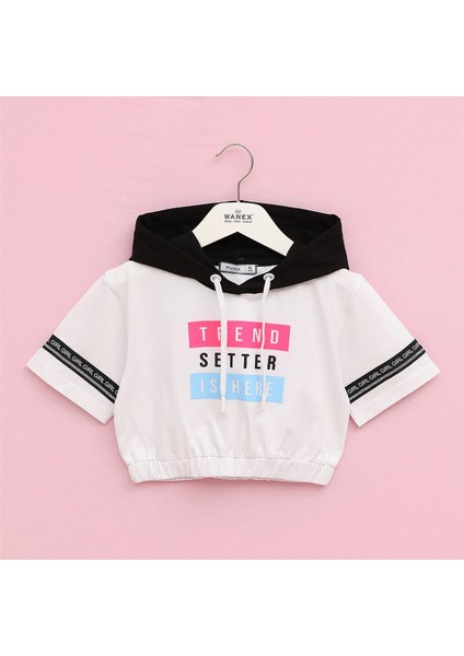 Kız Çocuk Kısa Kol Tişört - 32563 - Beyaz