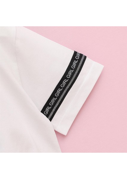 Kız Çocuk Kısa Kol Tişört - 32563 - Beyaz modelleri