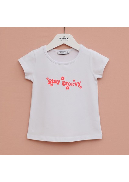 Kız Çocuk Süprem Kısa Kol Tişört - 32452 - Beyaz