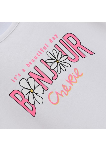 Kız Çocuk Kısa Kol Tişört - 32450 - Beyaz fiyatları