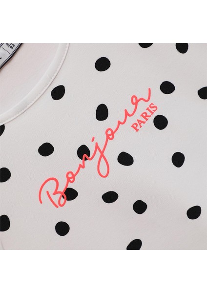 Kız Çocuk Kısa Kol Tişört - 32462 - Beyaz - Siyah fiyatları