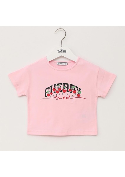 Kız Çocuk Kısa Kol Tişört - 32470 - Pembe