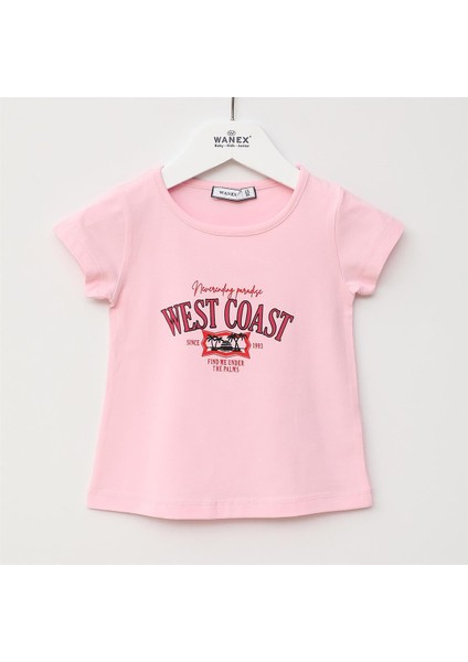 Kız Çocuk Kısa Kol Tişört - 32453 - Pembe